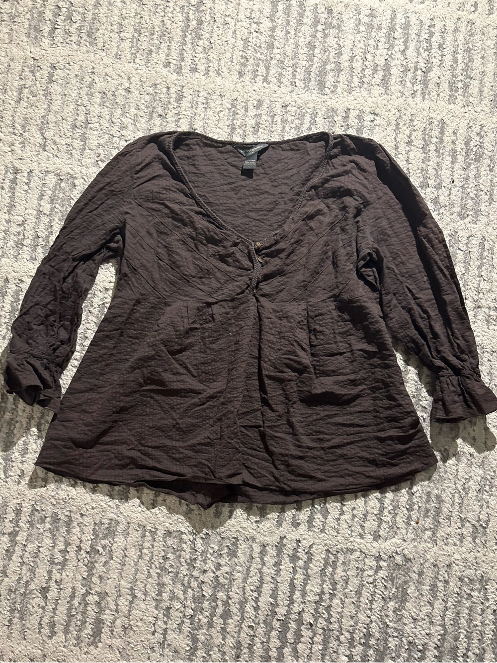 Banana republic brown lightweight long sleeve top blouse size L
